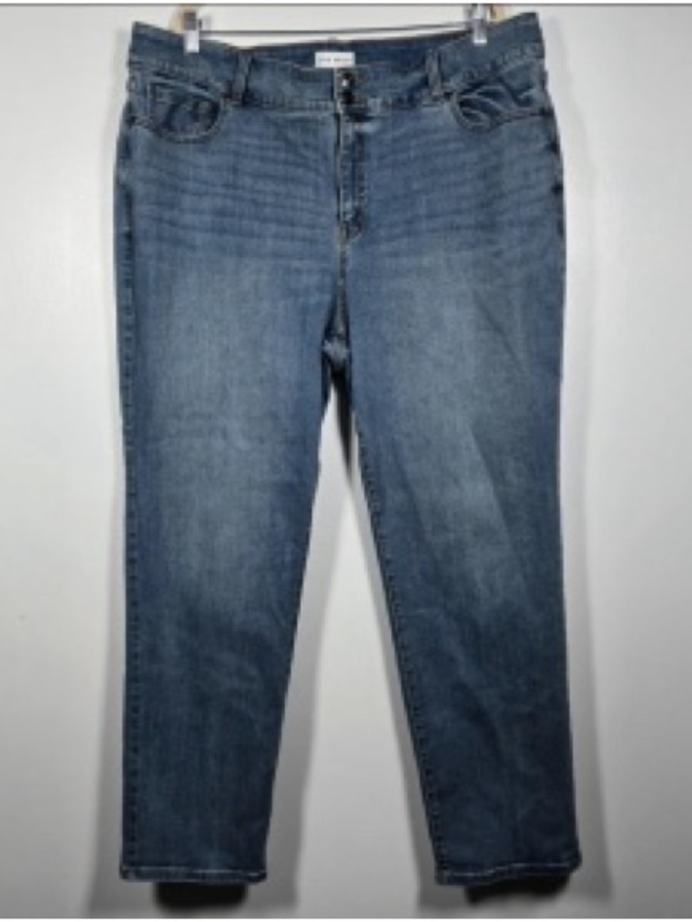 Classic Women's Blue Denim Jeans - Casual Straight Leg
